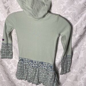 Naartjie girls M 5 yr. mint green hooded Long sleeve dress